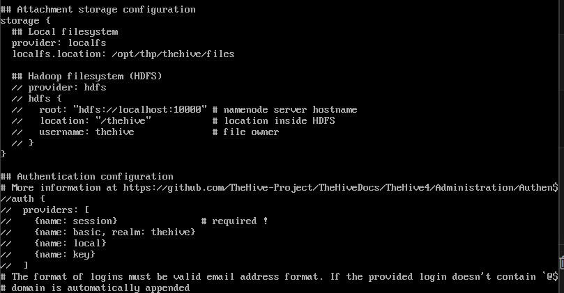 "Thehive configuration"