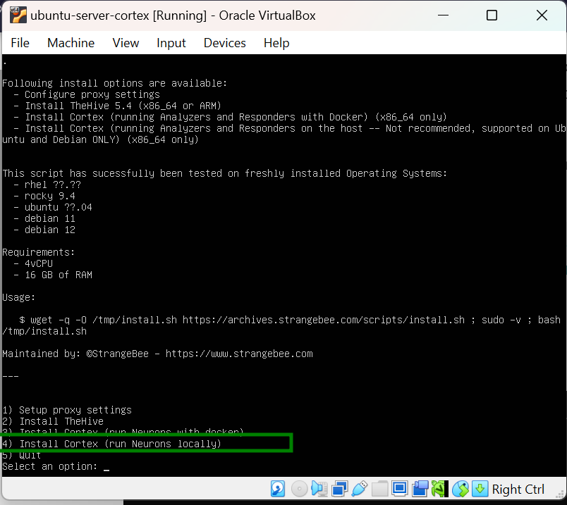 "Cortex installation"