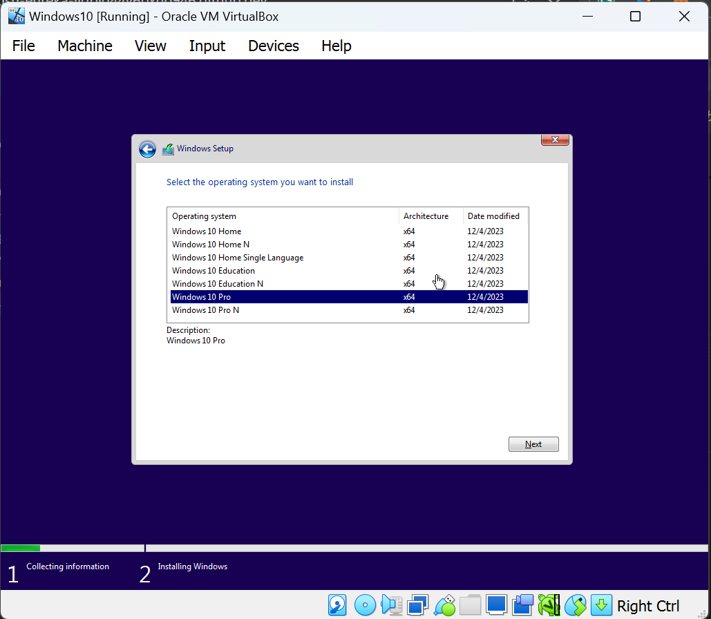 Windows10 creation