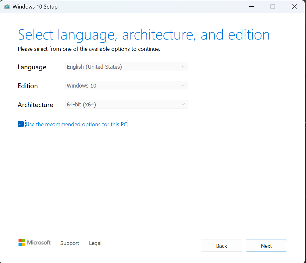 windows10 creation