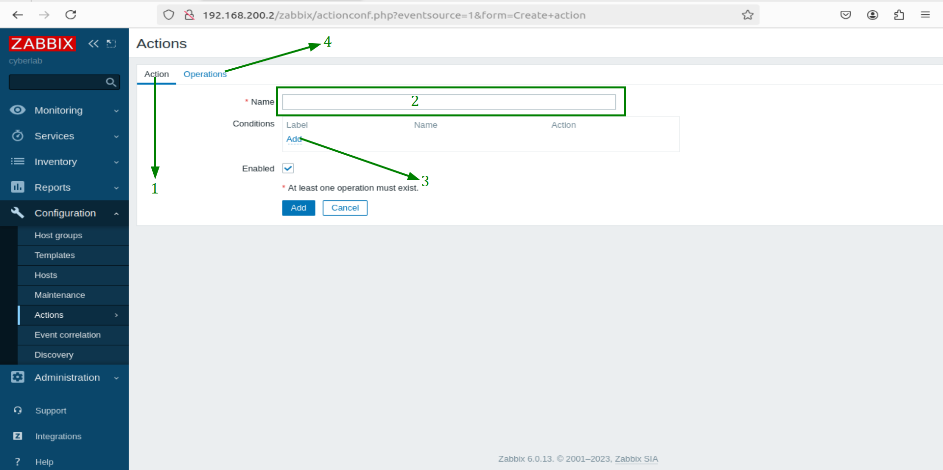 "Host Discovery action setup